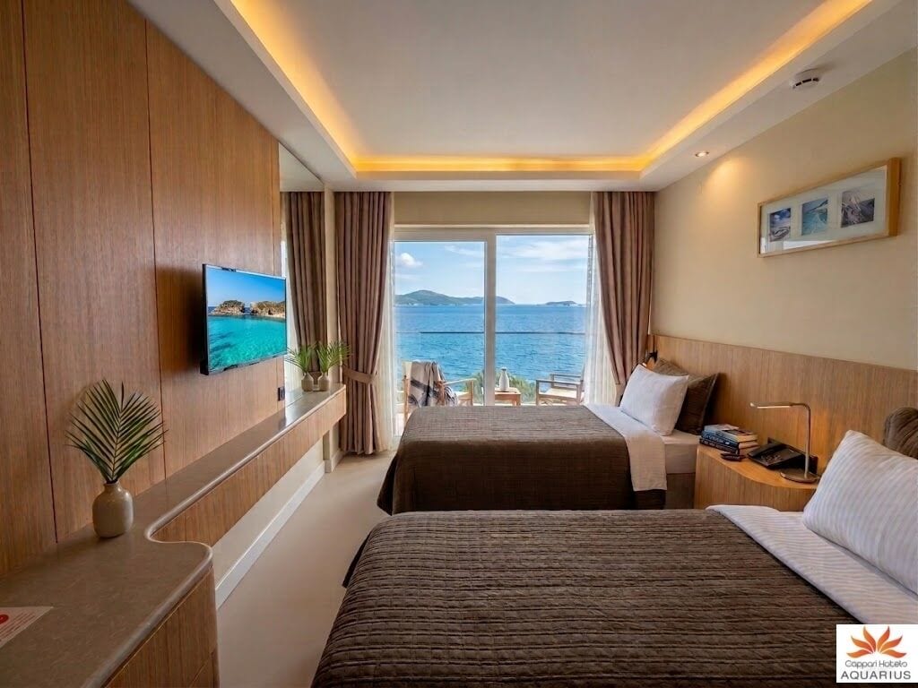 Standard Twin Room, 2 Twin Beds, Sea View | Minibar, free WiFi