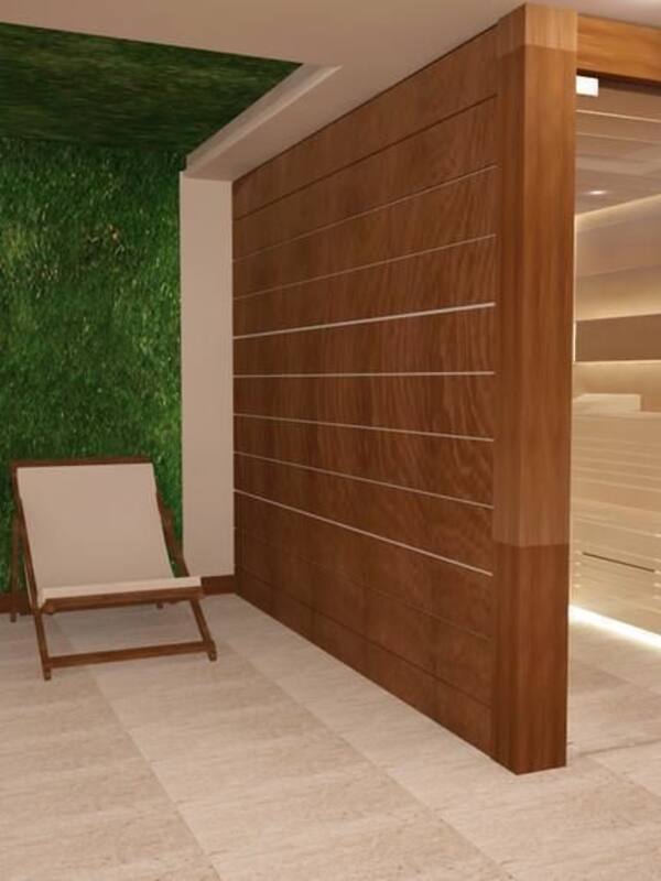 Indoor pool, sun loungers