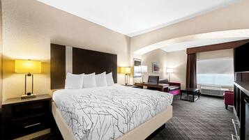 Suite, 1 King Bed, Non Smoking, Refrigerator & Microwave (with Sofabed) | Premium bedding, in-room safe, desk, laptop workspace