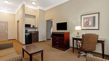 Ropa de cama de alta calidad, escritorio y cortinas blackout