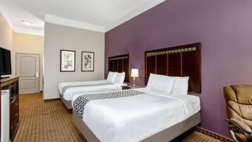 Premium bedding, desk, blackout curtains, iron/ironing board