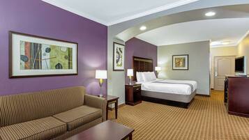 Premium bedding, desk, blackout curtains, iron/ironing board