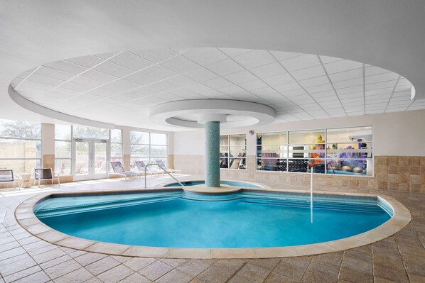 Indoor pool, open 7:00 AM to 11:00 PM, sun loungers