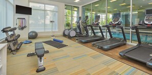 Stay active with our well-equipped fitness center featuring treadmills, stationary bikes, and free weights.