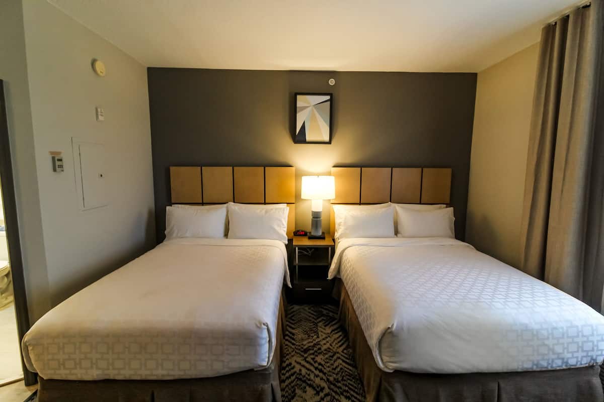 Studio Suite, 2 Double Beds | 1 bedroom, desk, blackout curtains, soundproofing