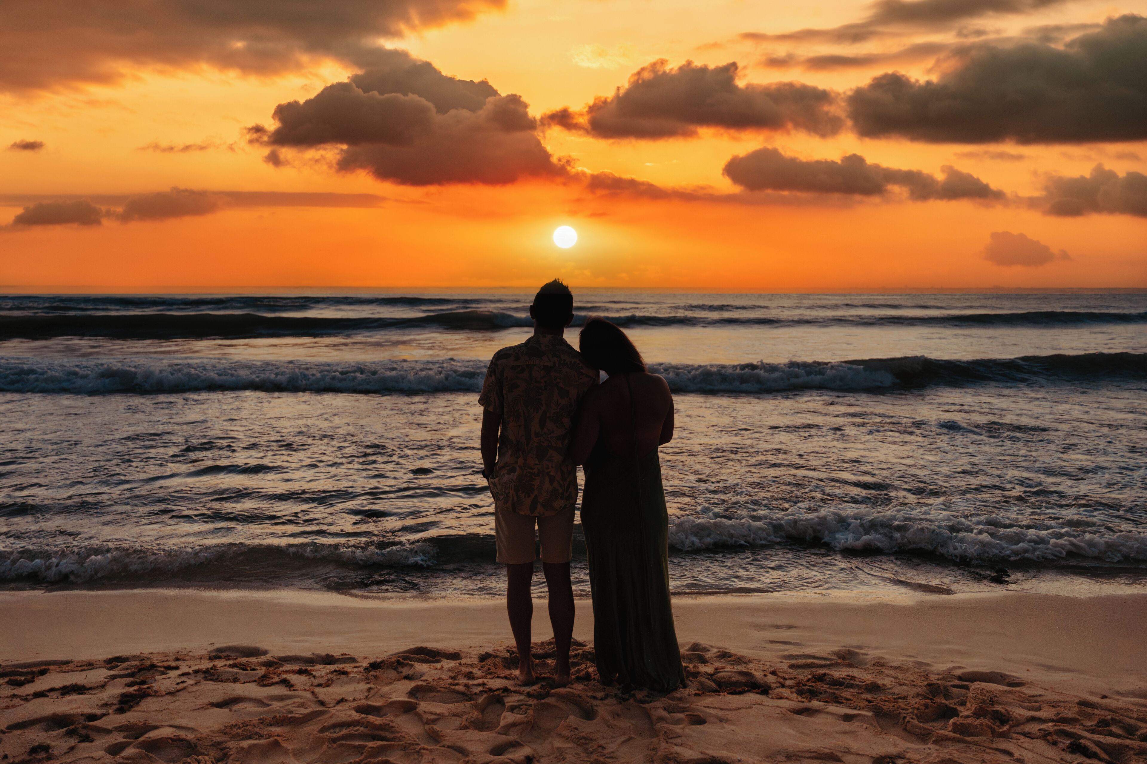 On the beach, white sand, free beach cabanas, sun loungers