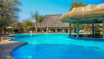 2 outdoor pools, pool umbrellas, sun loungers