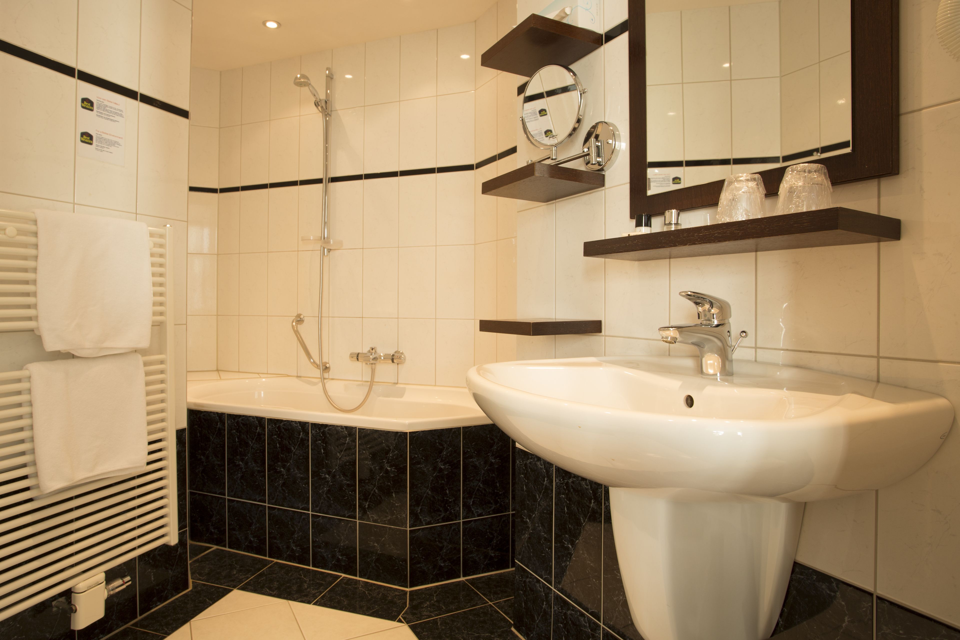 free toiletries, hair dryer, towels, soap