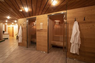 Outdoor treatment areas, sauna, hot tub, steam room, body treatments