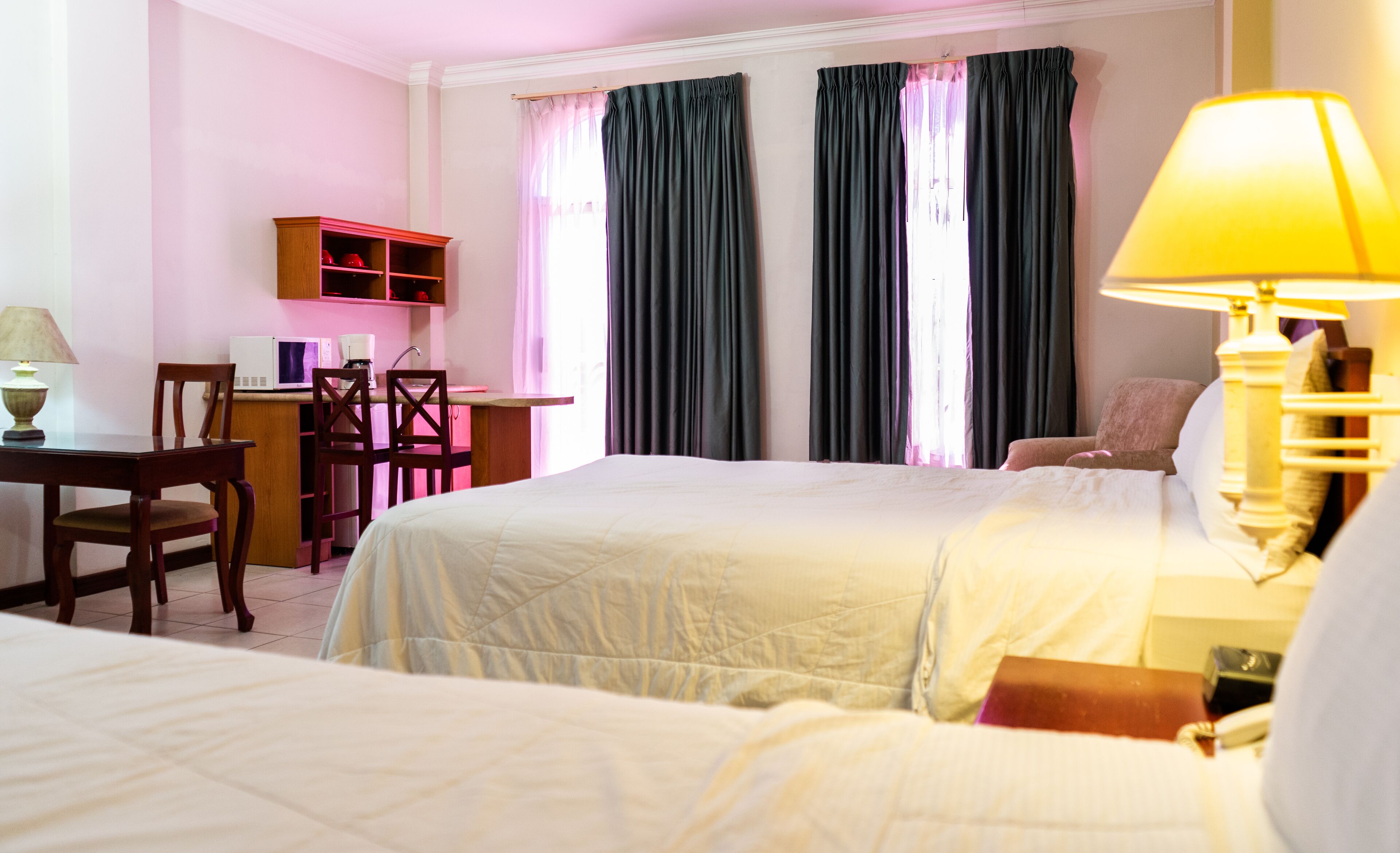 Junior Suite, 2 Double Beds, Kitchenette | Premium bedding, in-room safe, desk, iron/ironing board
