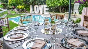 Outdoor banquet area