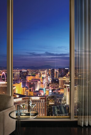 A cityscape view from a high-rise building at night. - Trump International Hotel Las Vegas (Las Vegas)