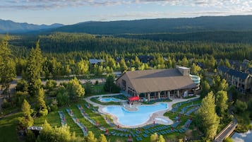 Indoor pool, outdoor pool, sun loungers