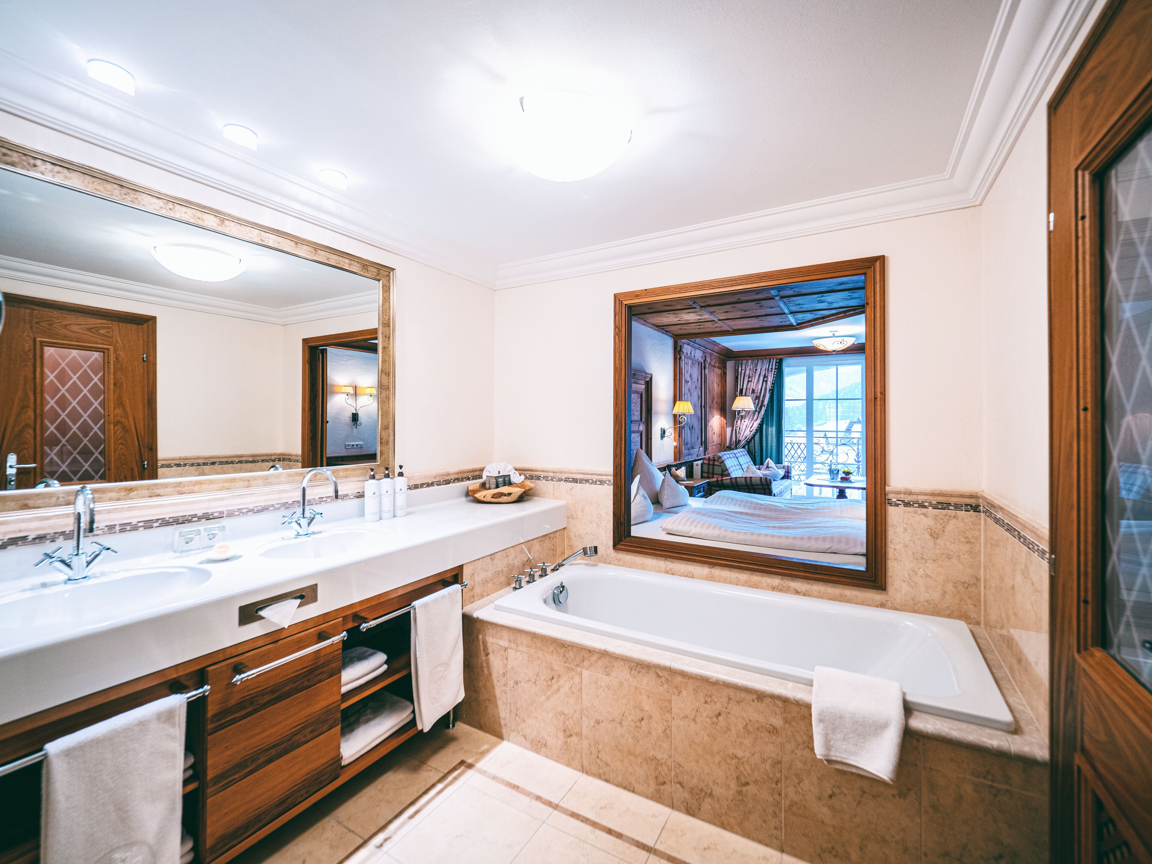 junior studio suite, 1 king bed, balcony, mountainside | bathroom | separate bathtub and shower, deep-soaking bathtub, free toiletries