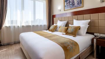 Minibar, coffres-forts dans les chambres, bureau