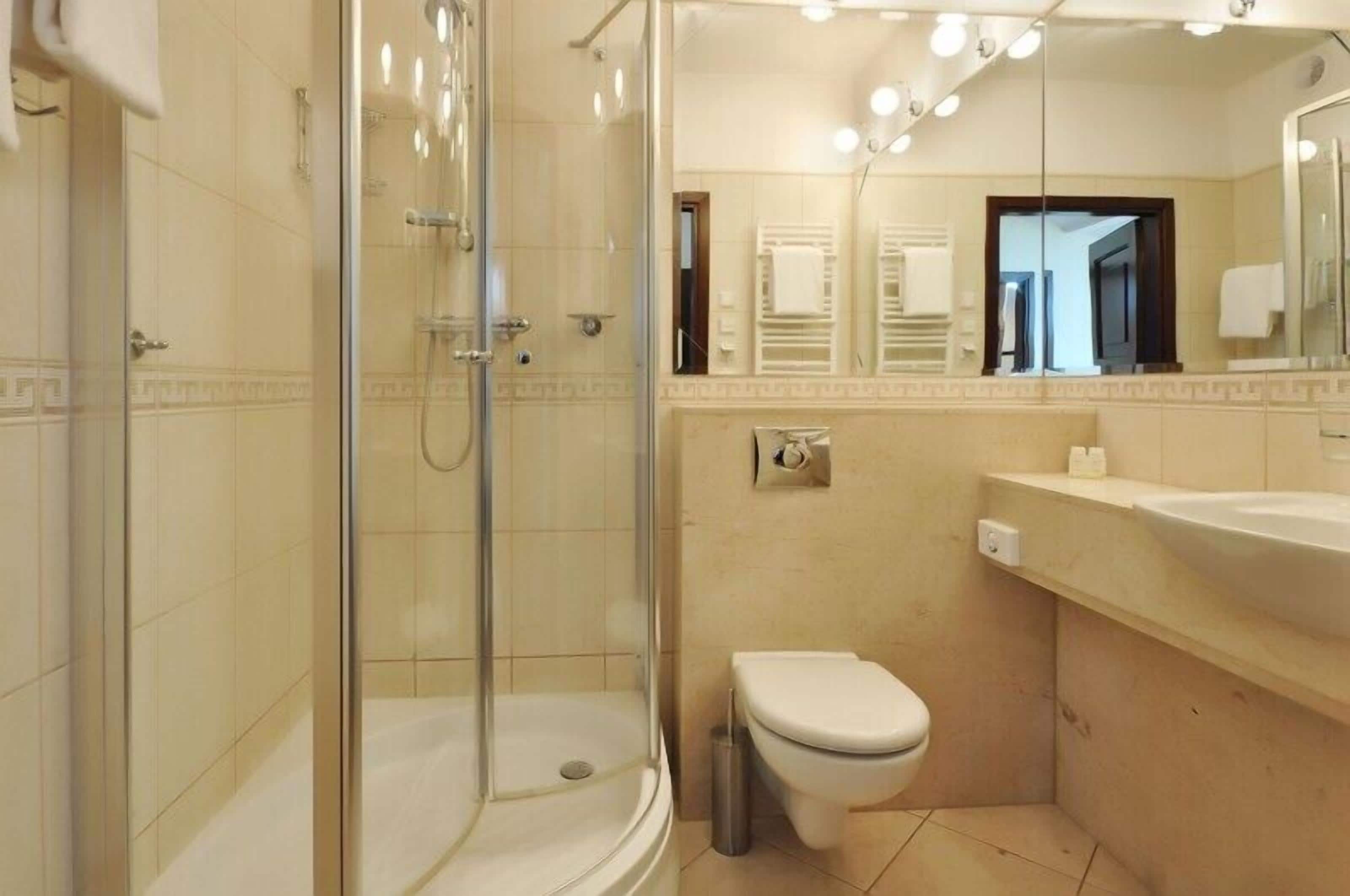 standard double or twin room | bathroom | shower, free toiletries, hair dryer, towels