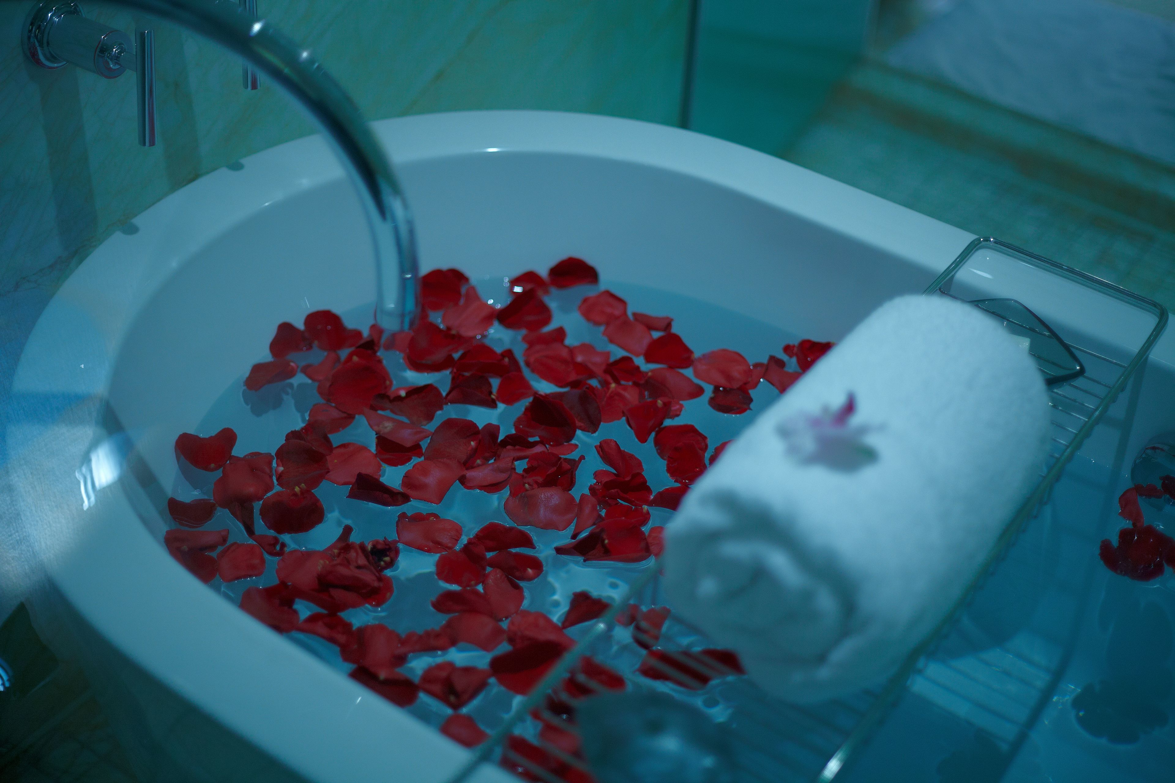 superior twin room | bathroom amenities | separate bathtub and shower, deep-soaking bathtub, rainfall showerhead