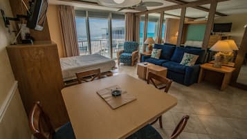 Studio, Balcony, Ocean View (Sunward) | Living area | Flat-screen TV