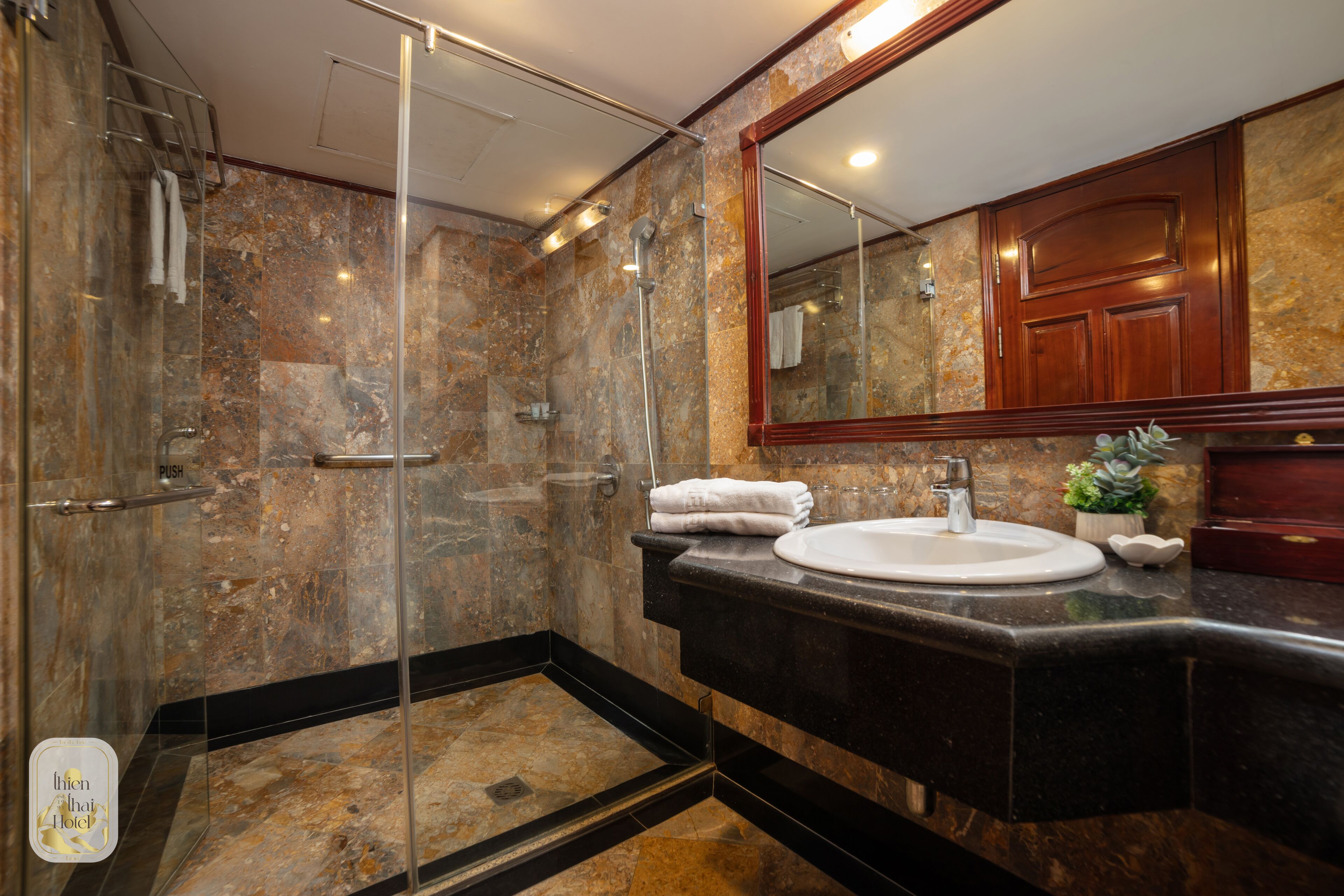 free toiletries, hair dryer, slippers, towels