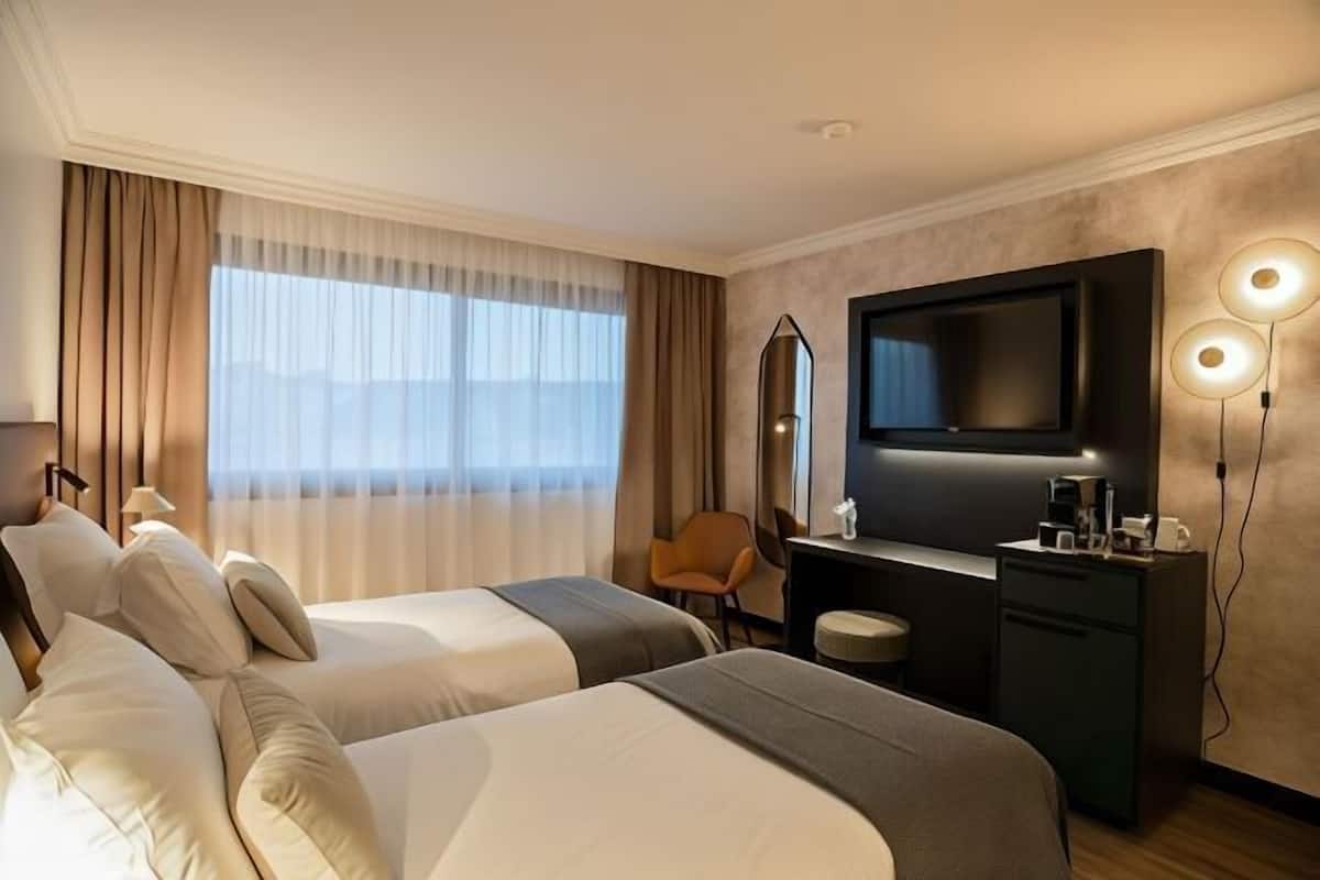 In-room safe, desk, laptop workspace, blackout drapes