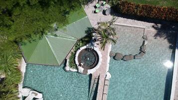 Outdoor pool, open 7:00 AM to 6:00 PM, sun loungers, lifeguards on site