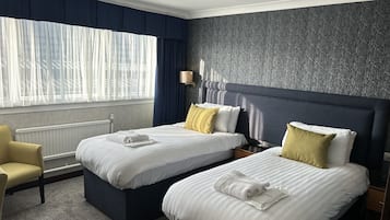 In-room safe, desk, laptop workspace, blackout drapes