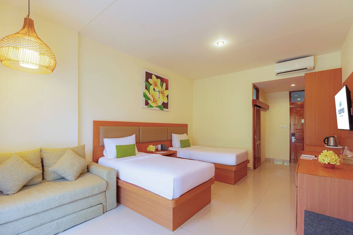 Estúdio luxo | Roupas de cama premium, frigobar, cofres nos quartos, escrivaninha