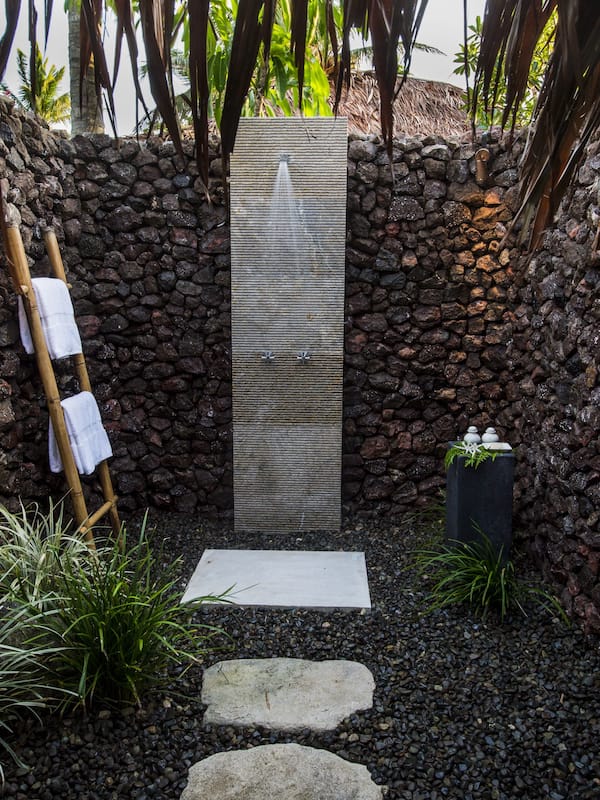 Beachfront Pool Bure  | Bathroom | Shower, eco-friendly toiletries, hair dryer, bathrobes