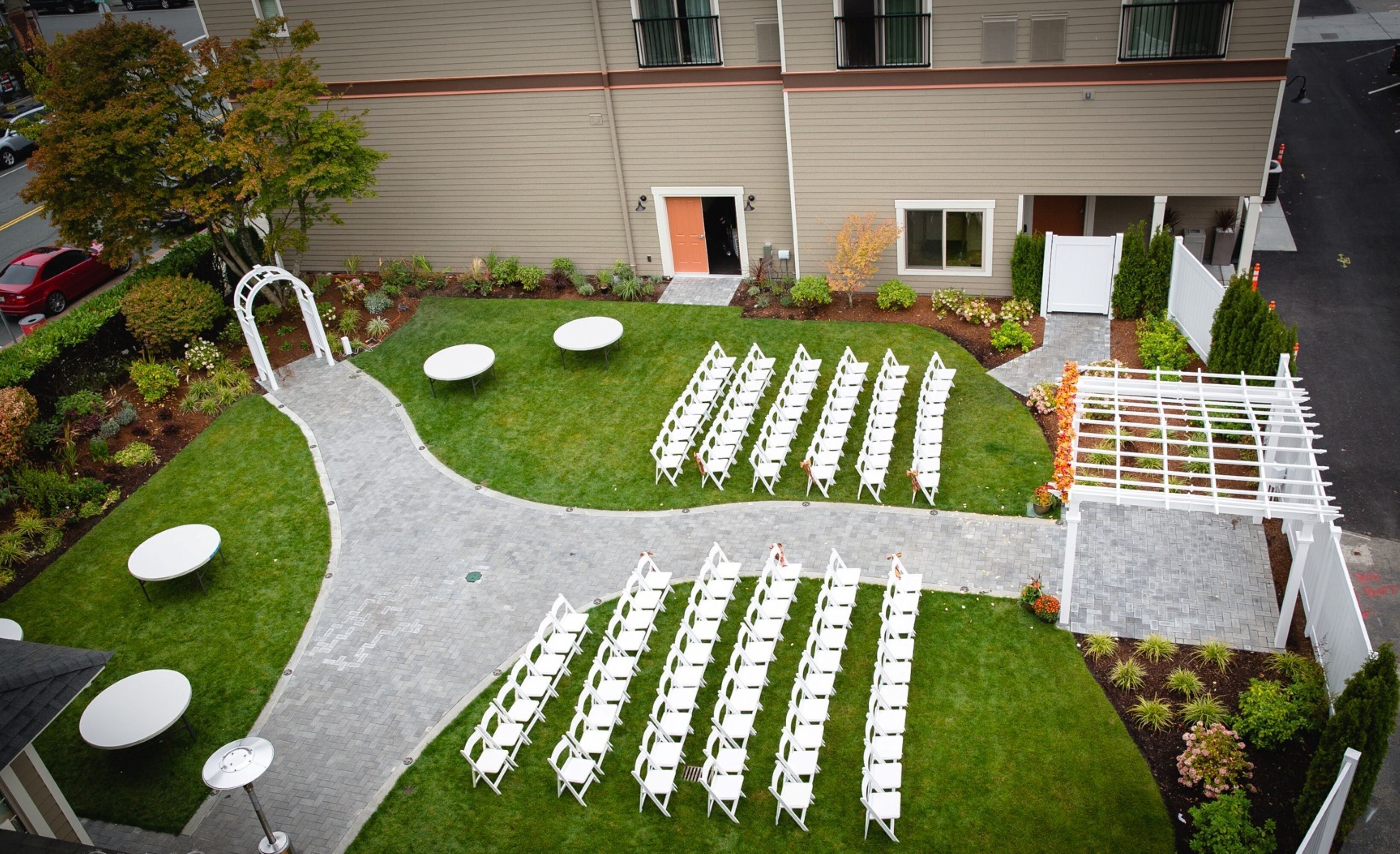 outdoor banquet area