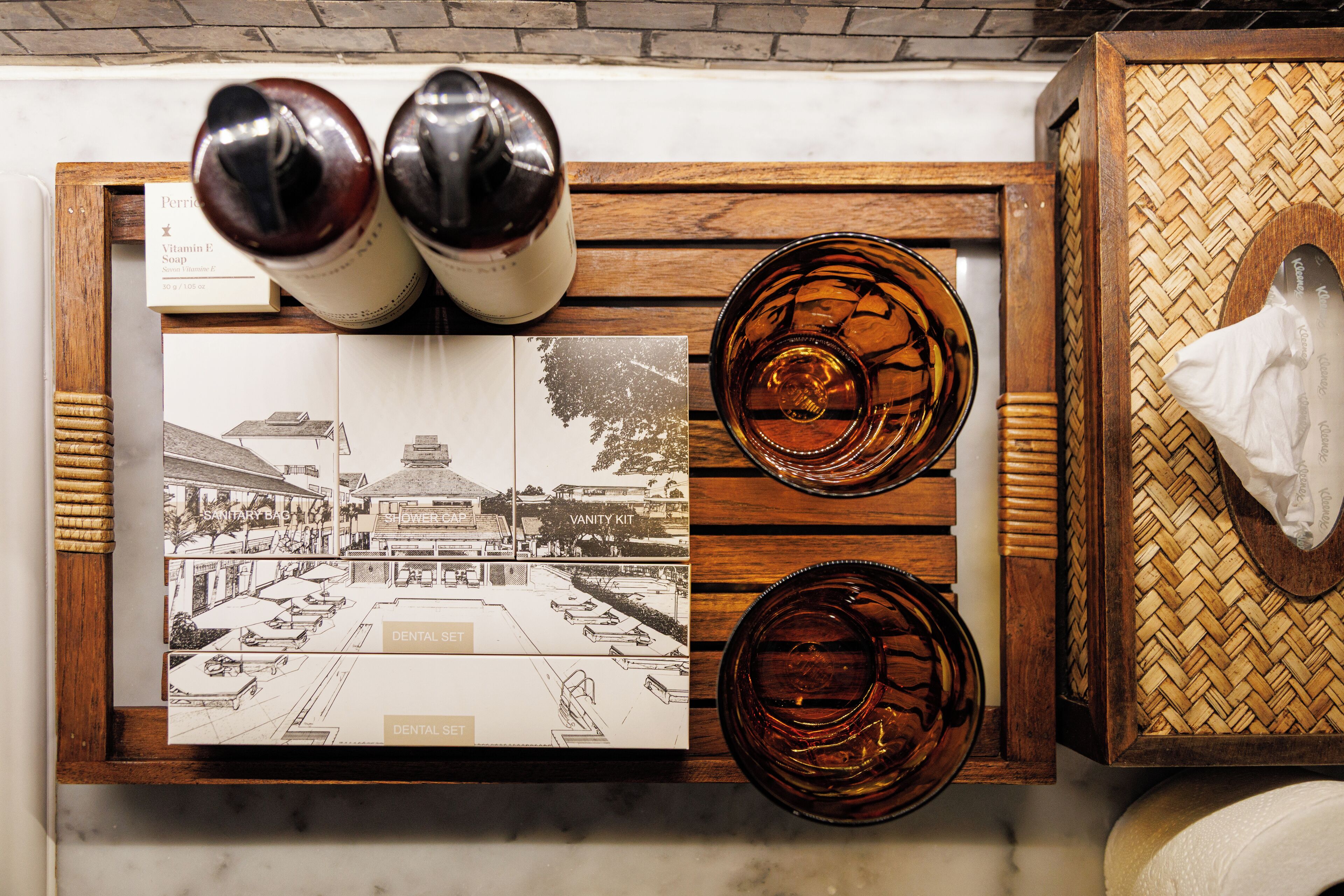 superior double room | bathroom | designer toiletries, hair dryer, slippers, towels