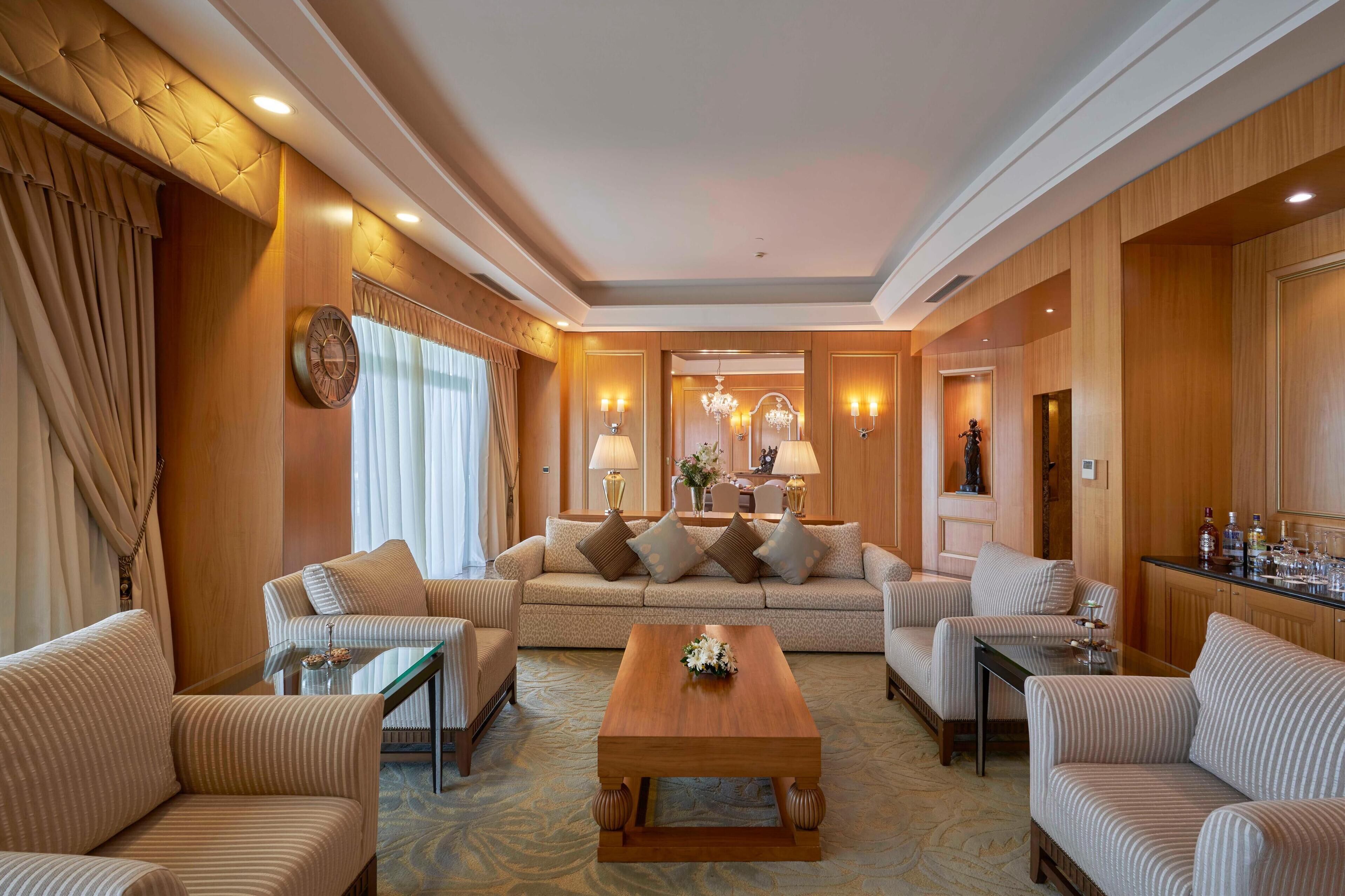 Frette Italian sheets, premium bedding, Tempur-Pedic beds, minibar