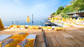Private beach, white sand, beach cabanas, sun-loungers