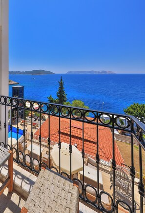Superior Room, Multiple Beds, Balcony, Sea View | Balcony view - Medusa Hotel (Kas)