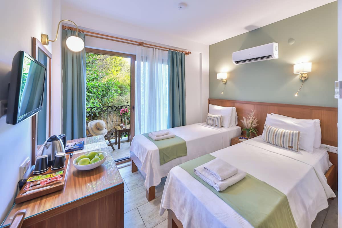 Standard Double or Twin Room, Balcony, Sea View | Minibar, desk, laptop workspace, blackout drapes