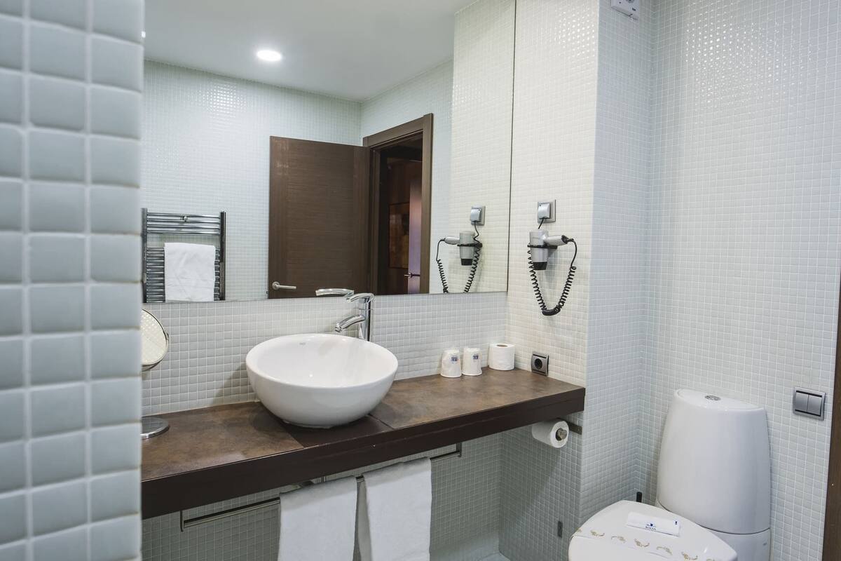 economy double or twin room | bathroom | free toiletries, hair dryer, towels