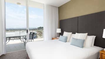 1 bedroom, desk, blackout curtains, iron/ironing board