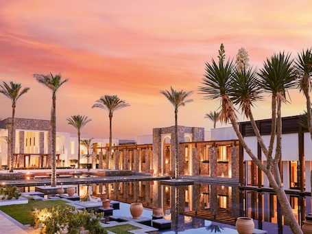 Indoor pool, pool umbrellas, sun loungers