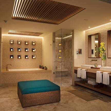 Preferred Club Honeymoon Suite King | Bathroom | Separate tub and shower, jetted tub, free toiletries, hair dryer