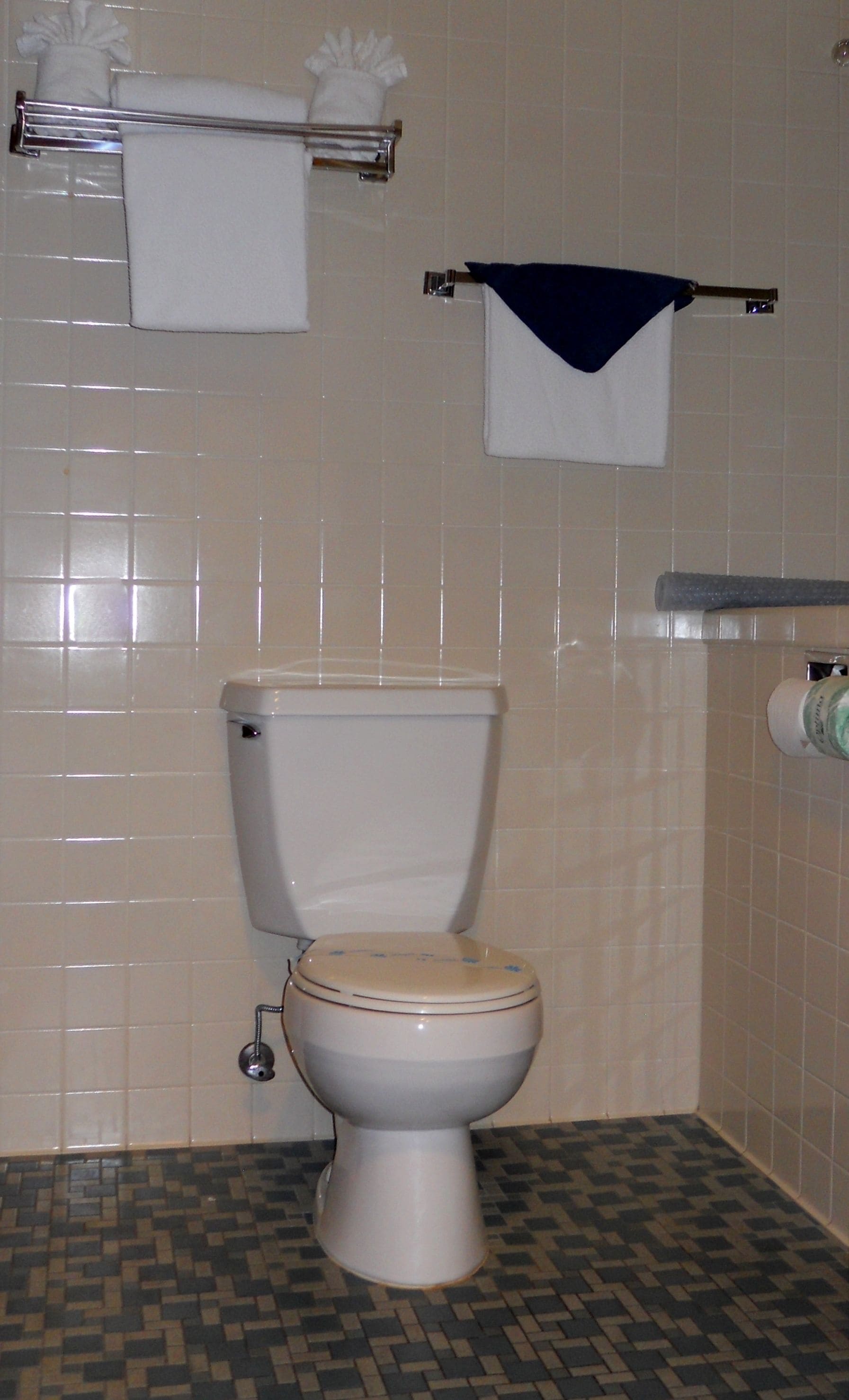 free toiletries, hair dryer, towels