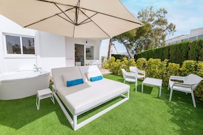 Appartement Premium, 1 chambre, bain à remous | Terrasse/Patio