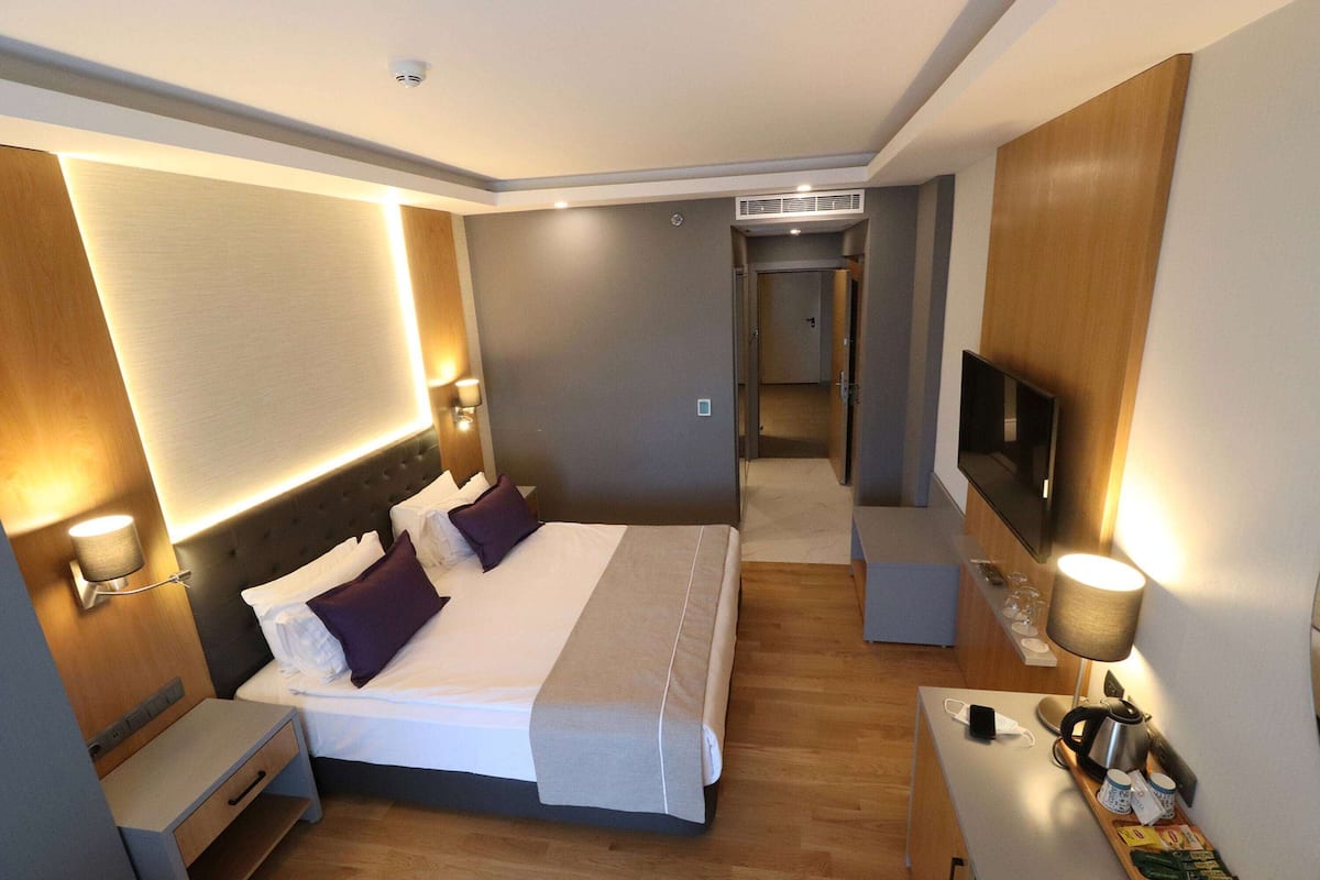 Habitación, 1 cama matrimonial, con acceso para personas discapacitadas | Minibar, caja de seguridad en la habitación y cortinas blackout