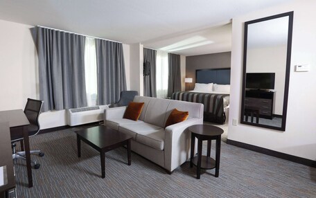 Studio Suite, 1 King Bed, Non Smoking | Down comforters, desk, laptop workspace, blackout drapes