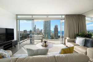 3 Bedroom Ocean View Apartment | Living area | TV, DVD player