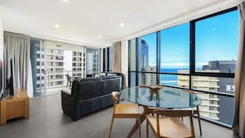 Superior Double Room, 2 Bedrooms, Ocean View | Living area | TV, DVD player