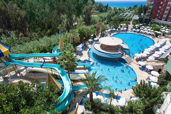 Indoor pool, 2 outdoor pools, pool umbrellas, sun loungers