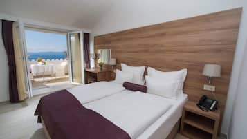Doppelzimmer, Balkon, Meerblick | Hochwertige Bettwaren, Zimmersafe, Bügeleisen/Bügelbrett, Babybetten
