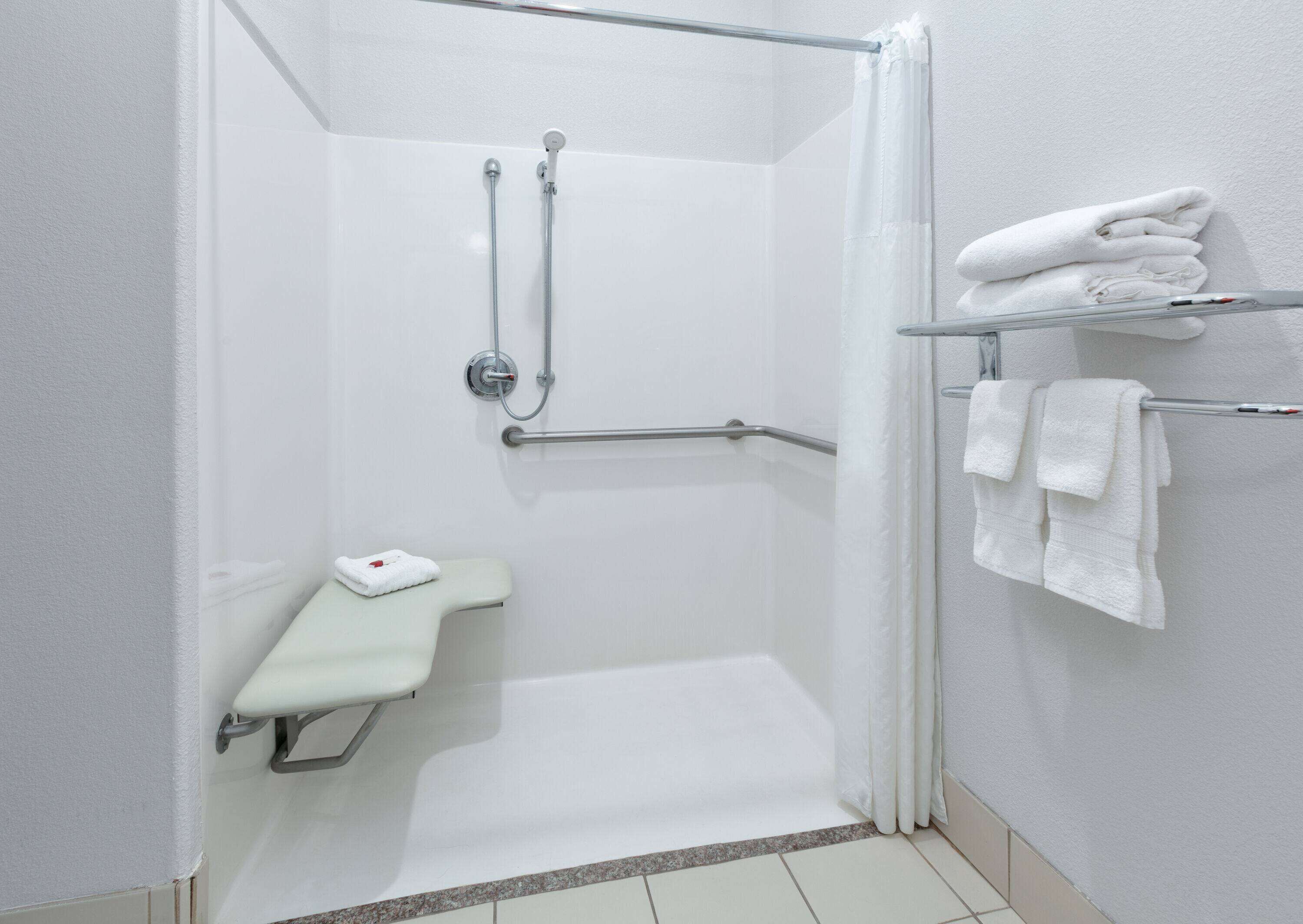 suite, 1 king bed, accessible, non smoking (roll-in shower) | accessible bathroom