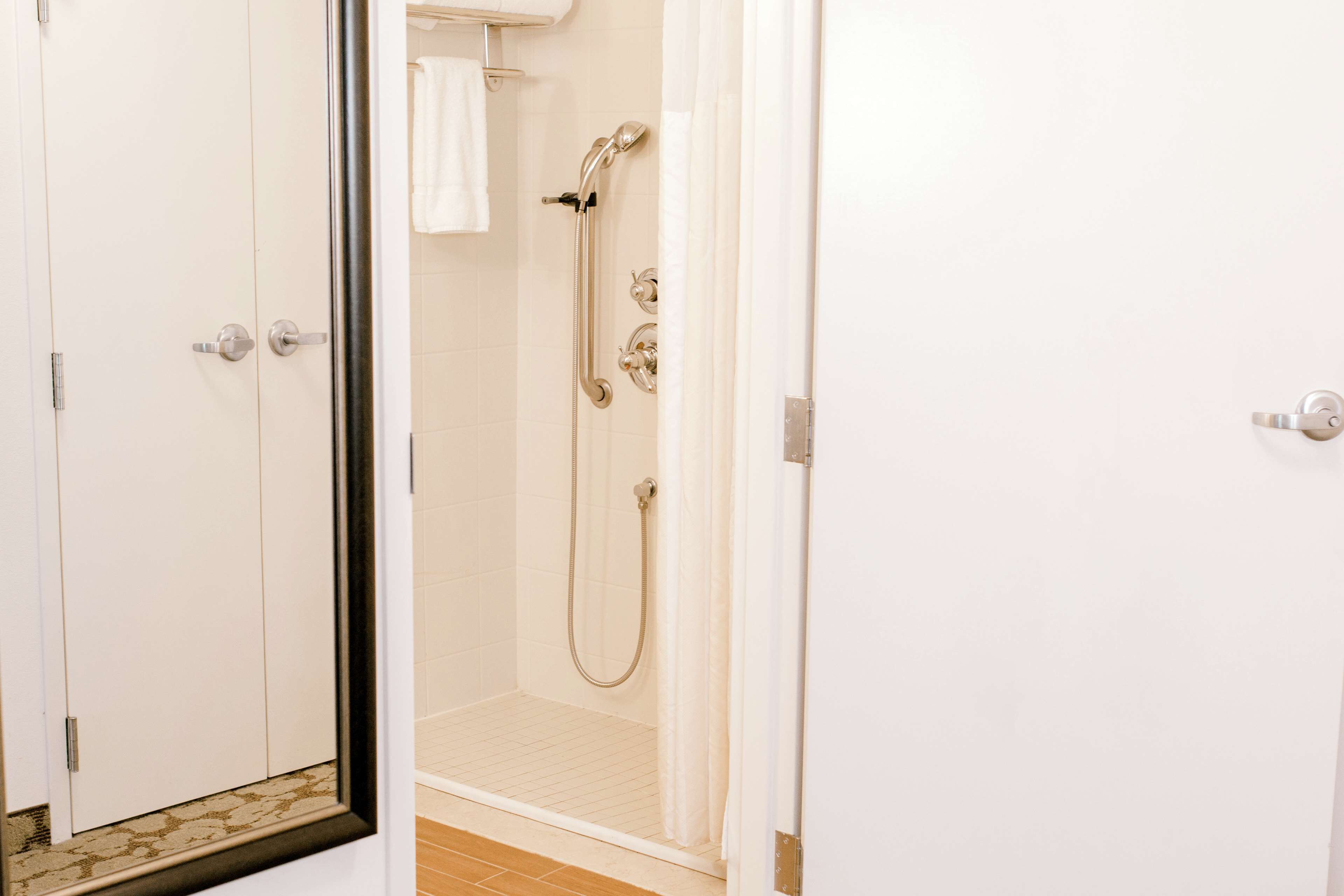 free toiletries, hair dryer, towels