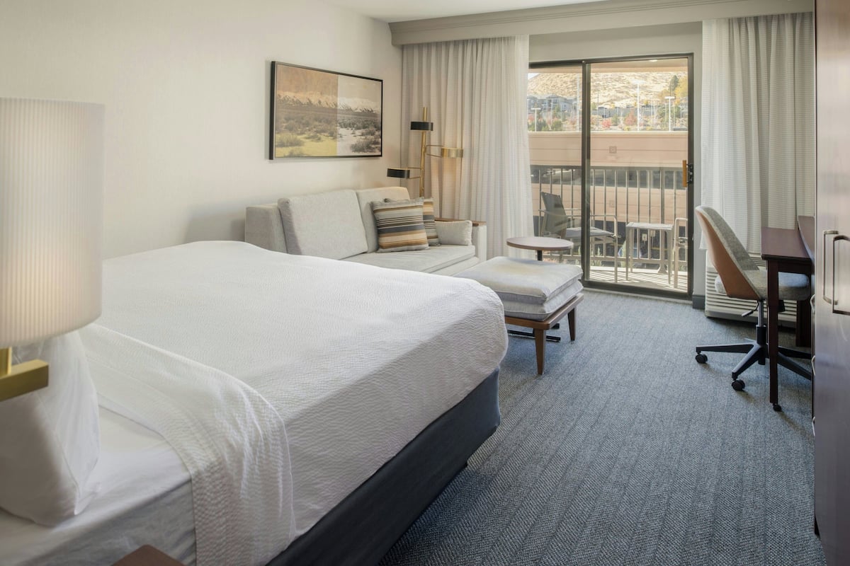 Room, 1 King Bed with Sofa bed, Balcony | Premium bedding, desk, laptop workspace, blackout drapes