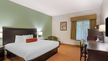 Desk, laptop workspace, iron/ironing board, free cots/infant beds